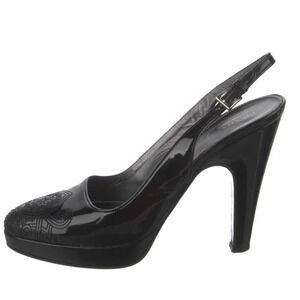 Prada black slingback black leather pumps heels, size 8